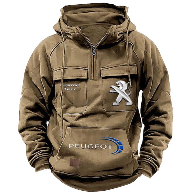Peugeot Vintage Quarter Zip Hoodie Retro Hoodie LQZ1510 4