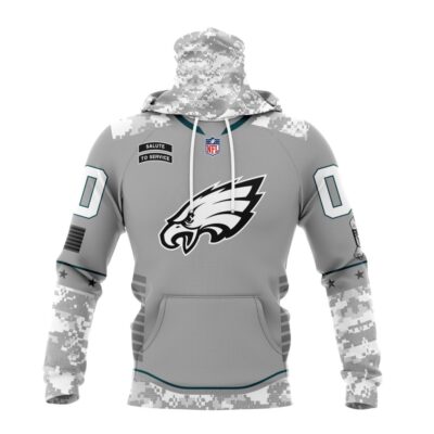 Philadelphia Eagles NFL Specialized Design Camo 2024 Salute To Service Club Personalized Letters Number Gaiter Hoodie WGH2023