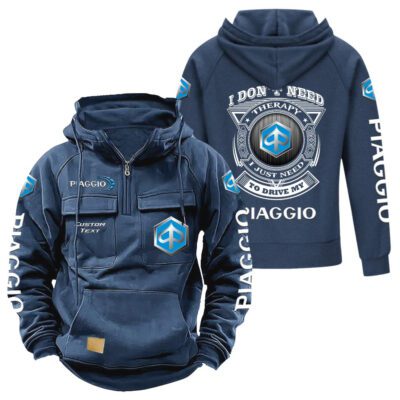 Piaggio Vintage Quarter Zip Hoodie Retro Hoodie LQZ1197 2 Piaggio Vintage Quarter Zip Hoodie Retro Hoodie LQZ1197 2