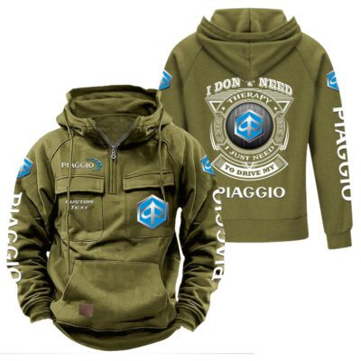 Piaggio Vintage Quarter Zip Hoodie Retro Hoodie LQZ1197 3 Piaggio Vintage Quarter Zip Hoodie Retro Hoodie LQZ1197 3
