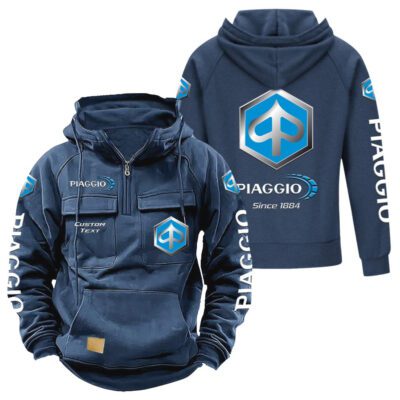 Piaggio Vintage Quarter Zip Hoodie Retro Hoodie LQZ1303 2 Piaggio Vintage Quarter Zip Hoodie Retro Hoodie LQZ1303 2