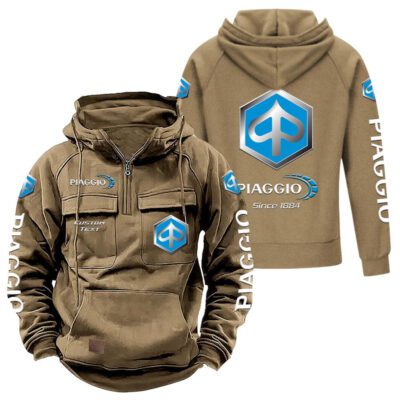 Piaggio Vintage Quarter Zip Hoodie Retro Hoodie LQZ1303 4 Piaggio Vintage Quarter Zip Hoodie Retro Hoodie LQZ1303 4