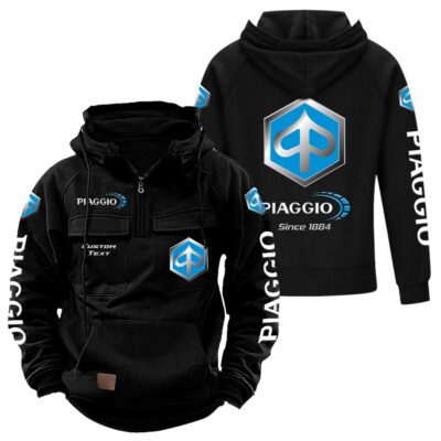 Piaggio Vintage Quarter Zip Hoodie Retro Hoodie LQZ1303