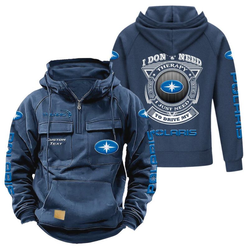 Polaris Vintage Quarter Zip Hoodie Retro Hoodie LQZ1205 2