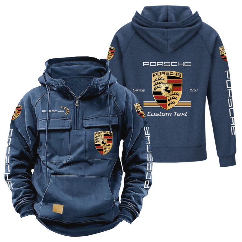 Porsche Vintage Quarter Zip Hoodie Retro Hoodie LQZ1130 2