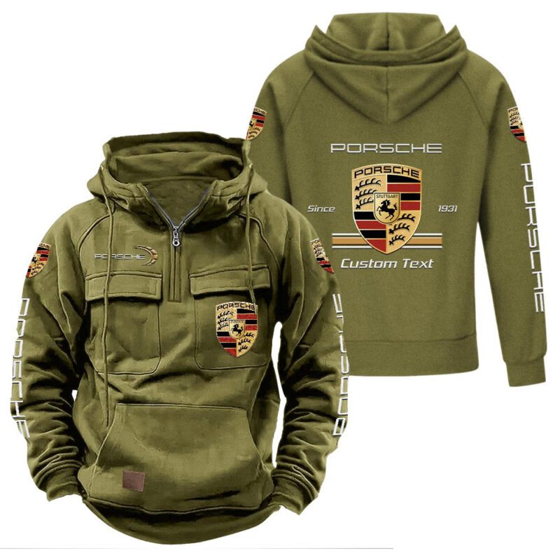 Porsche Vintage Quarter Zip Hoodie Retro Hoodie LQZ1130 3