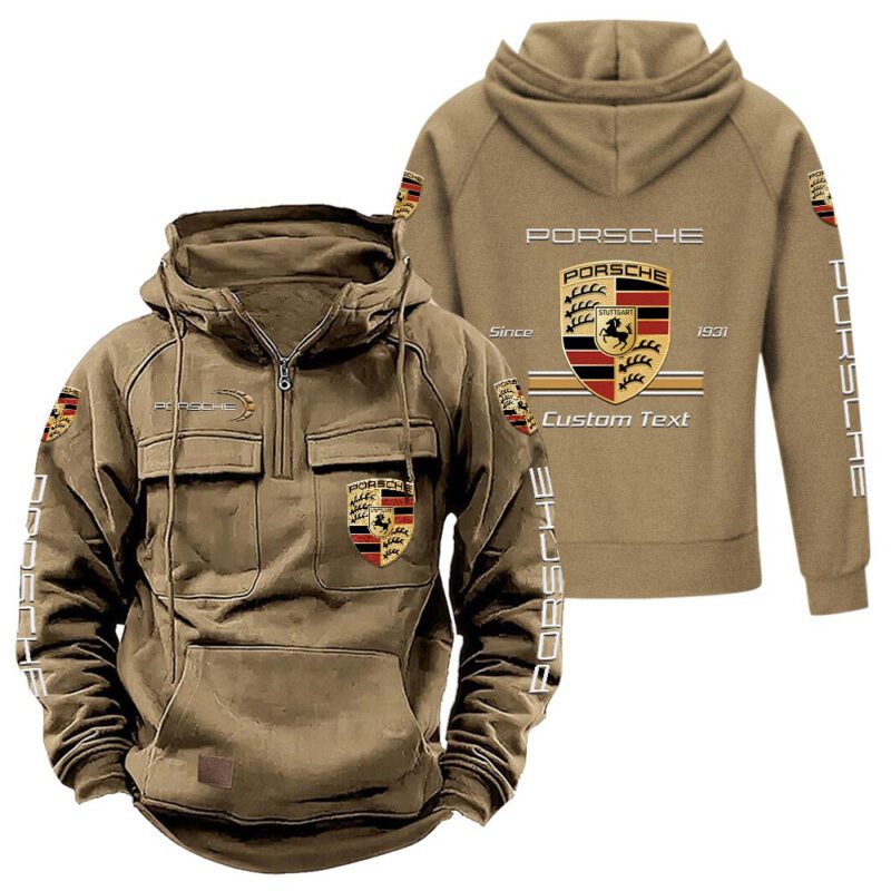 Porsche Vintage Quarter Zip Hoodie Retro Hoodie LQZ1130 4