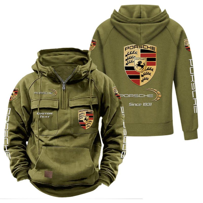 Porsche Vintage Quarter Zip Hoodie Retro Hoodie LQZ1420 3