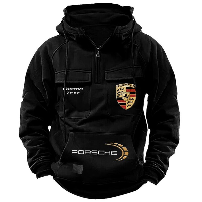 Porsche Vintage Quarter Zip Hoodie Retro Hoodie LQZ1511 1