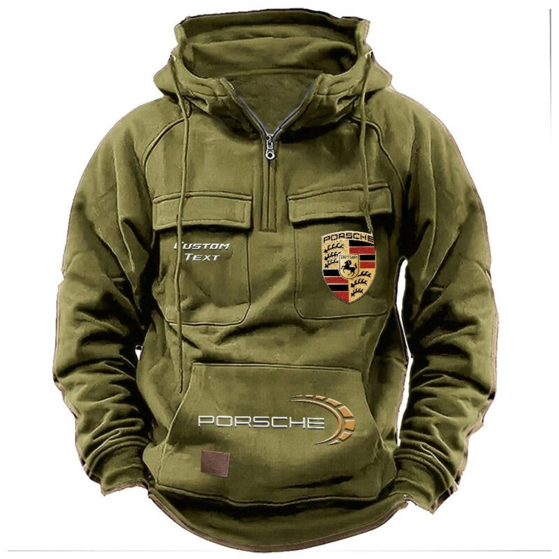 Porsche Vintage Quarter Zip Hoodie Retro Hoodie LQZ1511 3
