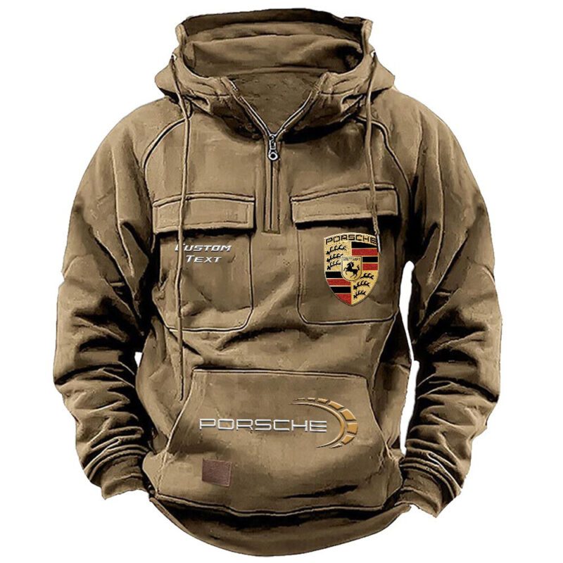 Porsche Vintage Quarter Zip Hoodie Retro Hoodie LQZ1511 4