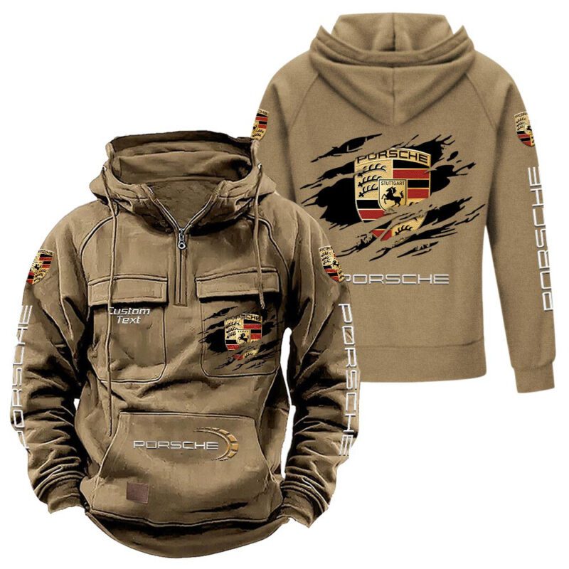Porsche Vintage Quarter Zip Hoodie Retro Hoodie LQZ1562 4