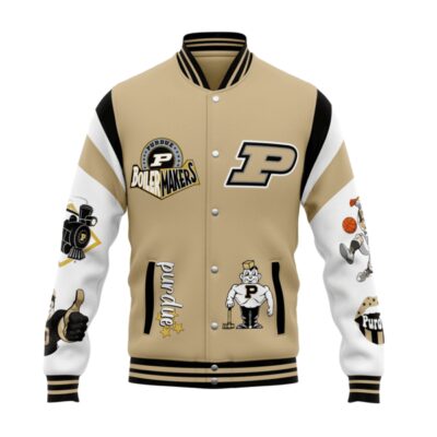 Purdue Boilermakers NCAA Baseball Jacket For Fan CFB1651 1 Purdue Boilermakers NCAA Baseball Jacket For Fan CFB1651 1