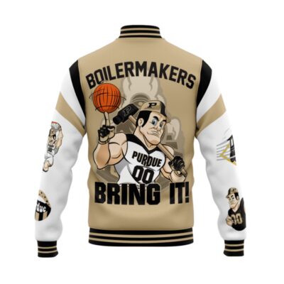 Purdue Boilermakers NCAA Baseball Jacket For Fan CFB1651 2 Purdue Boilermakers NCAA Baseball Jacket For Fan CFB1651 2