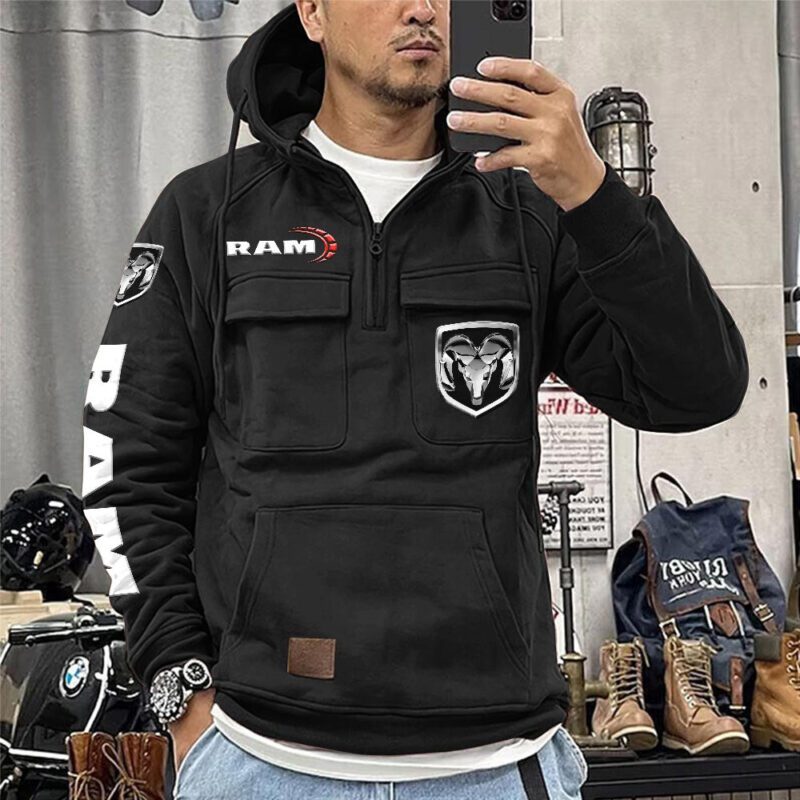 Ram Truck Vintage Quarter Zip Hoodie Retro Hoodie LQZ1085 1