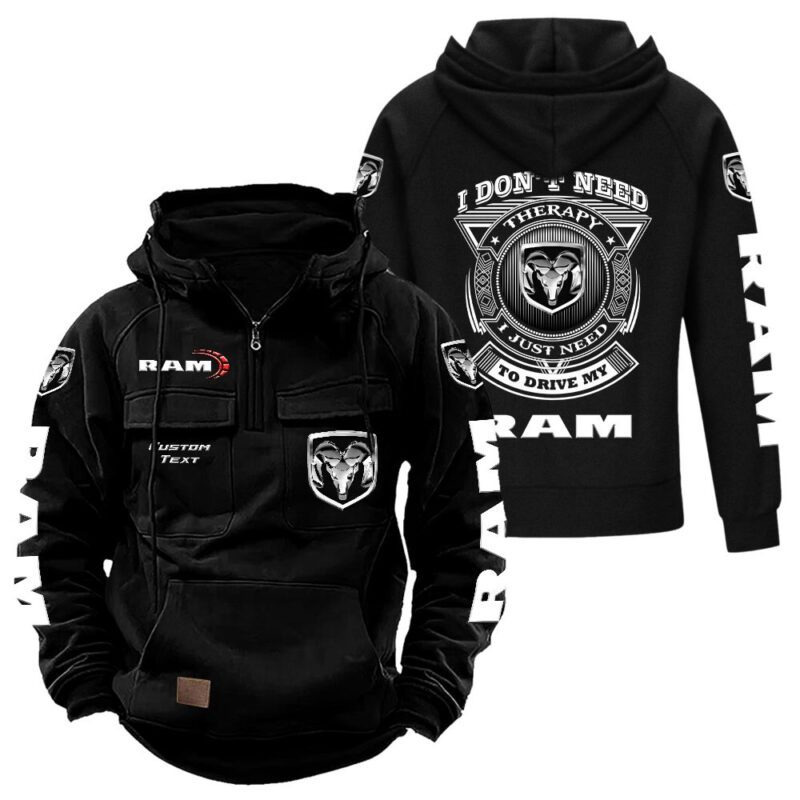 Ram Truck Vintage Quarter Zip Hoodie Retro Hoodie LQZ1288
