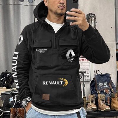 Renault Vintage Quarter Zip Hoodie Retro Hoodie LQZ1056 1 Renault Vintage Quarter Zip Hoodie Retro Hoodie LQZ1056 1