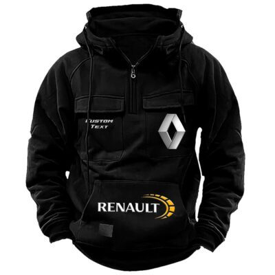 Renault Vintage Quarter Zip Hoodie Retro Hoodie LQZ1467 1 Renault Vintage Quarter Zip Hoodie Retro Hoodie LQZ1467 1