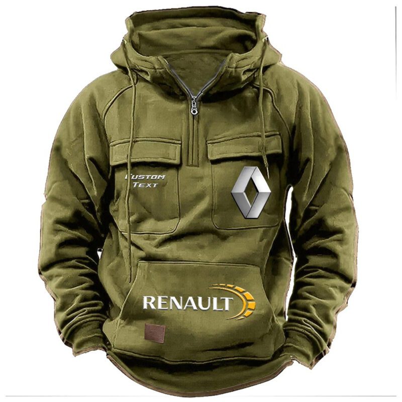 Renault Vintage Quarter Zip Hoodie Retro Hoodie LQZ1467 3