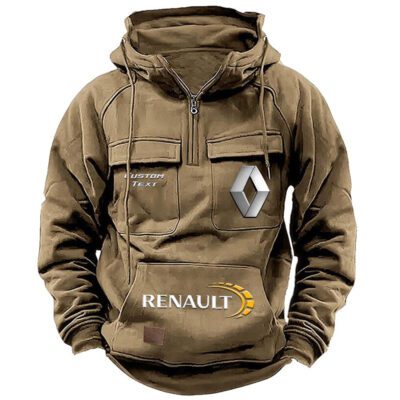 Renault Vintage Quarter Zip Hoodie Retro Hoodie LQZ1467 4 Renault Vintage Quarter Zip Hoodie Retro Hoodie LQZ1467 4