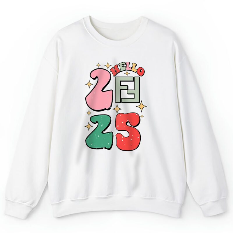 Retro Cute Merry Christmas And Happy New Year Fendi Unisex Sweatshirt TAS22142 1
