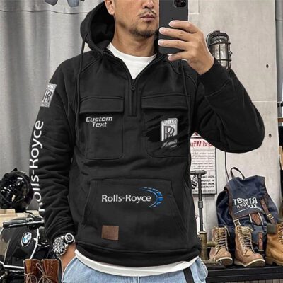 Rolls Royce Vintage Quarter Zip Hoodie Retro Hoodie LQZ1032 1 Rolls Royce Vintage Quarter Zip Hoodie Retro Hoodie LQZ1032 1
