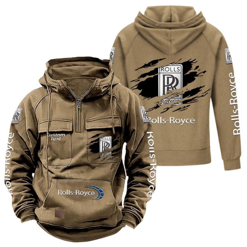 Rolls Royce Vintage Quarter Zip Hoodie Retro Hoodie LQZ1032 4
