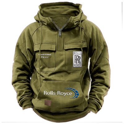 Rolls Royce Vintage Quarter Zip Hoodie Retro Hoodie LQZ1443 3