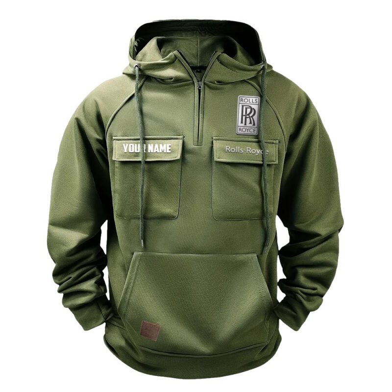 Rolls Royce Vintage Quarter Zip Hoodie Retro Hoodie LQZ1539 2