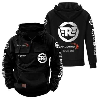 Royal Enfield Vintage Quarter Zip Hoodie Retro Hoodie LQZ1334