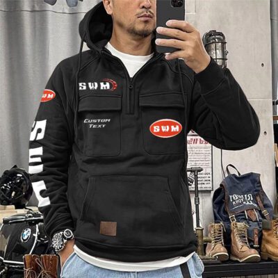 SWM Vintage Quarter Zip Hoodie Retro Hoodie LQZ1317 1 SWM Vintage Quarter Zip Hoodie Retro Hoodie LQZ1317 1
