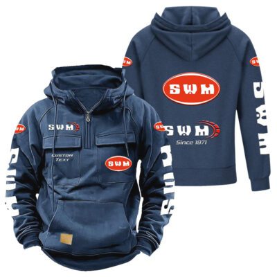 SWM Vintage Quarter Zip Hoodie Retro Hoodie LQZ1317 2 SWM Vintage Quarter Zip Hoodie Retro Hoodie LQZ1317 2