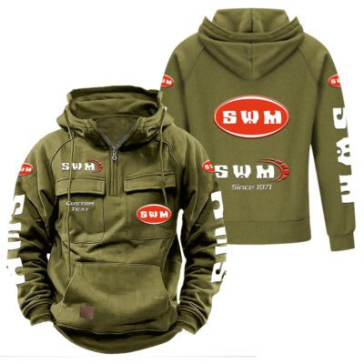 SWM Vintage Quarter Zip Hoodie Retro Hoodie LQZ1317 3 SWM Vintage Quarter Zip Hoodie Retro Hoodie LQZ1317 3