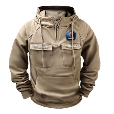 Saab Vintage Quarter Zip Hoodie Retro Hoodie LQZ1402 3