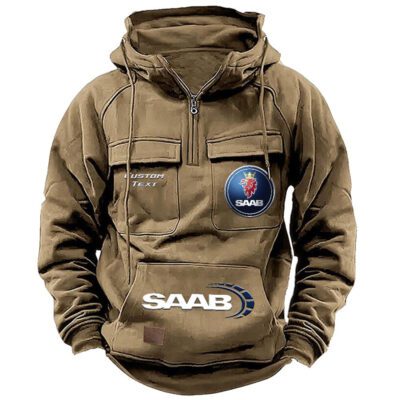 Saab Vintage Quarter Zip Hoodie Retro Hoodie LQZ1466 4