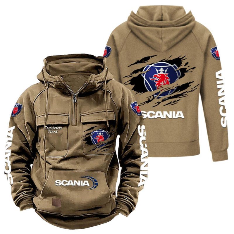 Scania Vintage Quarter Zip Hoodie Retro Hoodie LQZ1066 4