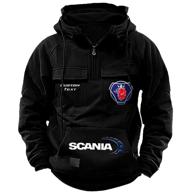 Scania Vintage Quarter Zip Hoodie Retro Hoodie LQZ1453 1