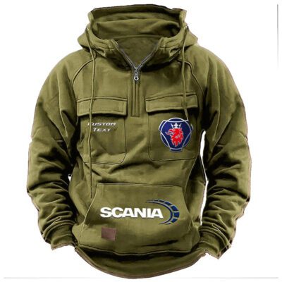 Scania Vintage Quarter Zip Hoodie Retro Hoodie LQZ1453 3 Scania Vintage Quarter Zip Hoodie Retro Hoodie LQZ1453 3