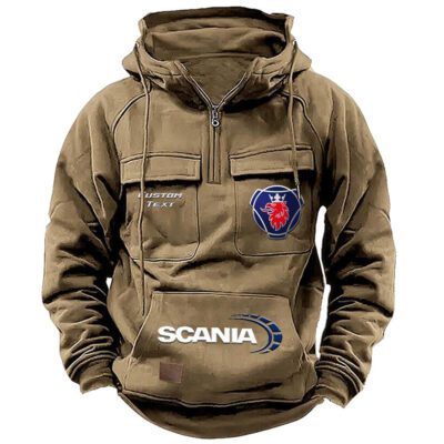 Scania Vintage Quarter Zip Hoodie Retro Hoodie LQZ1453 4 Scania Vintage Quarter Zip Hoodie Retro Hoodie LQZ1453 4