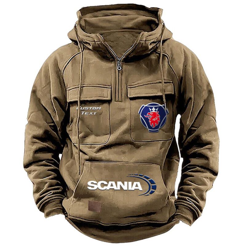 Scania Vintage Quarter Zip Hoodie Retro Hoodie LQZ1453 4