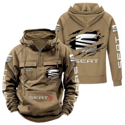 Seat Vintage Quarter Zip Hoodie Retro Hoodie LQZ1043 4 Seat Vintage Quarter Zip Hoodie Retro Hoodie LQZ1043 4