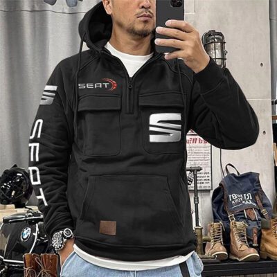 Seat Vintage Quarter Zip Hoodie Retro Hoodie LQZ1098 1 Seat Vintage Quarter Zip Hoodie Retro Hoodie LQZ1098 1