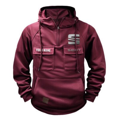 Seat Vintage Quarter Zip Hoodie Retro Hoodie LQZ1399 4 Seat Vintage Quarter Zip Hoodie Retro Hoodie LQZ1399 4