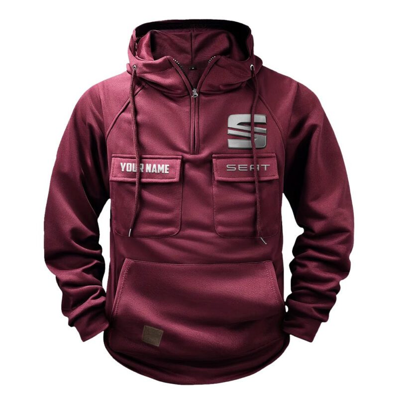 Seat Vintage Quarter Zip Hoodie Retro Hoodie LQZ1399 4