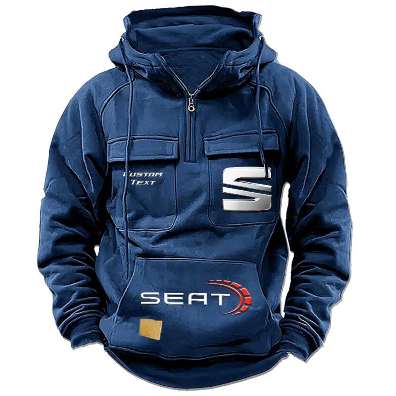 Seat Vintage Quarter Zip Hoodie Retro Hoodie LQZ1499 2