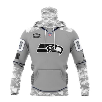 Seattle Seahawks NFL Specialized Design Camo 2024 Salute To Service Club Personalized Letters Number Gaiter Hoodie WGH2028
