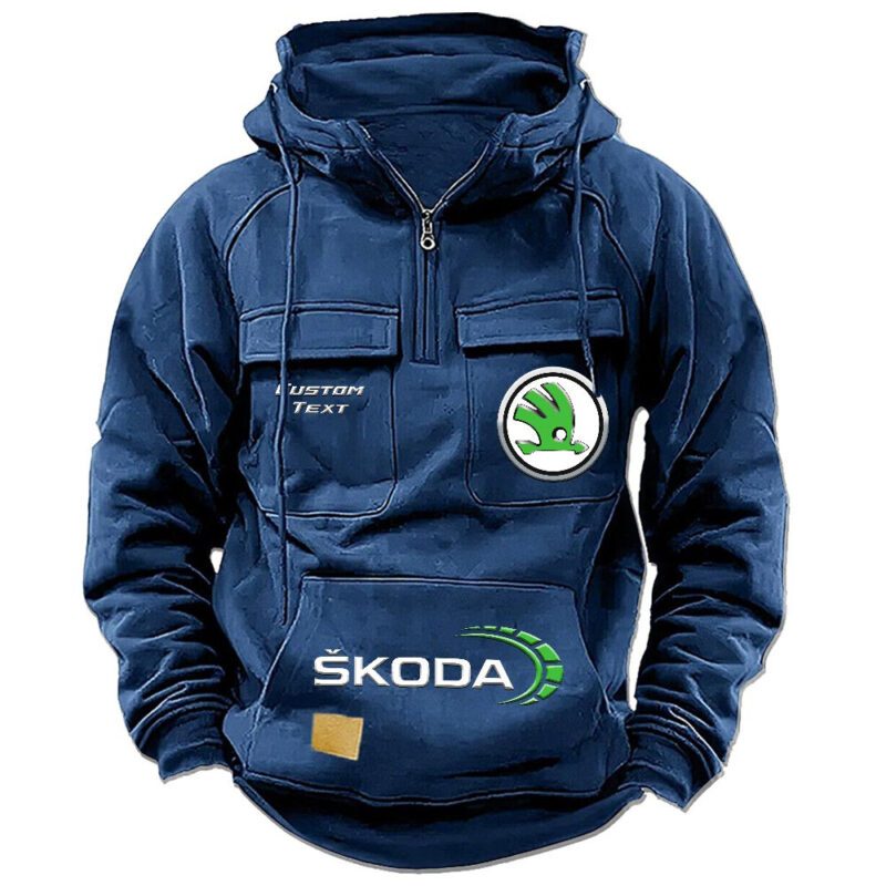 Skoda Vintage Quarter Zip Hoodie Retro Hoodie LQZ1514 2