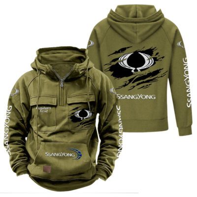 SsangYong Motor Vintage Quarter Zip Hoodie Retro Hoodie LQZ1024 3 SsangYong Motor Vintage Quarter Zip Hoodie Retro Hoodie LQZ1024 3
