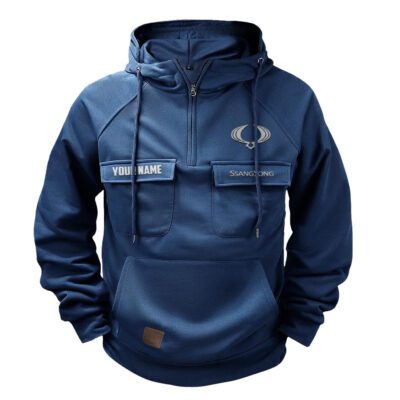 SsangYong Motor Vintage Quarter Zip Hoodie Retro Hoodie LQZ1141 1 SsangYong Motor Vintage Quarter Zip Hoodie Retro Hoodie LQZ1141 1