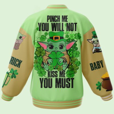 Star Wars Baby Yoda St. Patrick's DayBaseball Jacket For Fan CFB1595 2 Star Wars Baby Yoda St. Patricks DayBaseball Jacket For Fan CFB1595 2